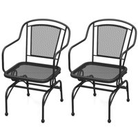 Patio Rocking Chairs Set of 2 w/ Metal Mesh Backrest & Seat Armrests Gentle by Latitude Run