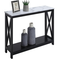 Concepts Oxford Console Table 39.5" - Sofa Table With Storage Shelf, Transitional Entryway Hall Table For Living Room And Bedroom, Display Foyer Table by Latitude Run