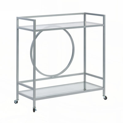 Durable Metal Frame Bar Cart with Wheels by Ebern Designs