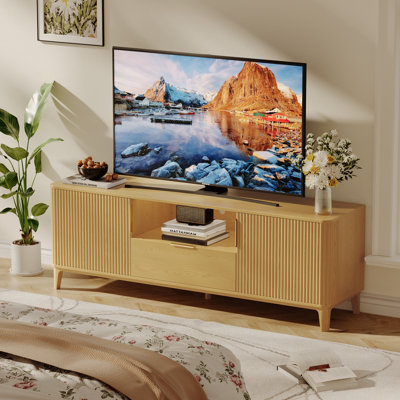 Modern 59"W Tv Stand With Storage And Shelves To Fit Up To 65" Tvs by George Oliver