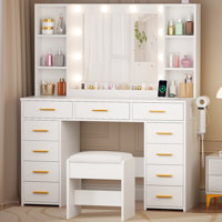 Adriel Makeup Vanity With Lights & 11 Drawers by Latitude Run