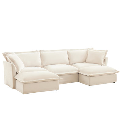 Modular Deep Seat , 3 Seater, Chenille Fabric, Relaxing Living Spacious Seater Upholstery, Sectional For Home by Latitude Run
