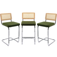 Upholstered 25.6" Velvet Counter Stool With Frame by Corrigan Studio