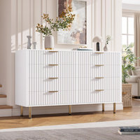 Modern 8-Drawer Wooden Dresser, 55" Wide Chest of Drawers with Deep Storage for Bedroom, Living Room, Hallway, or Kids Room by George Oliver