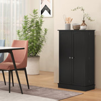 HOMCOM 41" Kitchen Pantry Storage Cabinet, Freestanding Kitchen Cabinet With 12 Door Shelves, Double Doors, 5-Tier Shelving And Adjustable Shelves by Ebern Designs