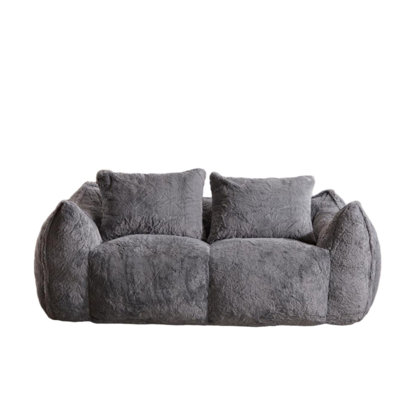Giant Bean Bag Couch for Adults, Fluffy Loveseat Sofa, Chase Lounge Chair for Living Room, No Assembly Required Cozy Reading Chair with Pillows by Mercer41