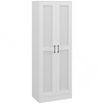 69" Tall Storage Cabinet With Movable Storage Shelves, Modern Style Pantry Cupboard Cabinet With Soft Close Doors, White by Latitude Run