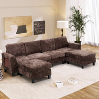 Luxe Reversible Modular Corner Sectional With 2 Ottomans