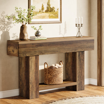 Rustic Entryway Console Table With 2-tier Storage Shelf, Sofa Table by Millwood Pines