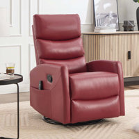 Heat Massage Manual Recliner Chair with Rocker and Swivel by Ebern Designs