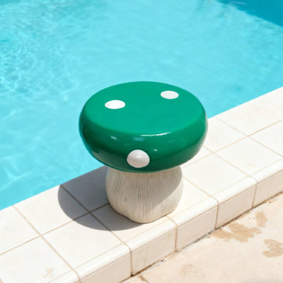 13.8-Inch Oversized Mushroom Model Statue Stool – Outdoor Garden Resin, Multi-Purpose For Lawn/Courtyard/Indoor by Dakota Fields