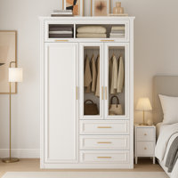 3 - Door Wardrobe Armoire With Drawers by Ophelia & Co.