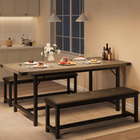 Rectangular Extendable Dining Table Set for 4-6 by 17 Stories