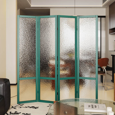Acrylic Room Divider, 4-Panel Frosted Translucent Freestanding Partition Screen