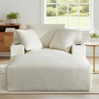 49.2" Oversized Chaise Lounge Chair Upholstered Sleeper Sofa With Cup Holder And Side Pocket - No Assembly Required by Mercer41