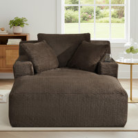 49.2" Oversized Chaise Lounge Chair Upholstered Sleeper Sofa With Cup Holder And Side Pocket - No Assembly Required by Mercer41