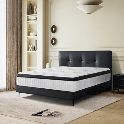 12" Hybrid Mattress Certipur-US Certified Memory Foam, Individual Pocket Springs, Cooling Breathable Cover, Medium Plush Feel, Motion Isolation, Bed I by Ebern Designs