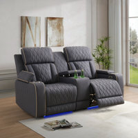 Boyigton Dual Power Breathable Leather Reclining Loveseat With Reading Light,and Storage Armrest by Ebern Designs