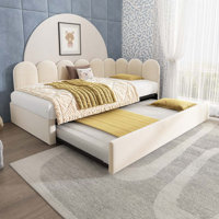 Velvet Upholstered Bed Daybed With Pull-Out Bed by Everly Quinn