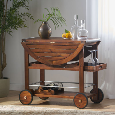 BAR CART, Bar Cart Offers Two Shelves by Latitude Run