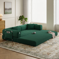 Living Room Couple 2-Person Sofa,Convertible Sleeper Sofa Bed With 2 Pillows, Corduroy Couch Removable And Washable Sofa , Floor Sofa Lounge Couch For by Mercer41