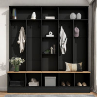 Hall Tree 66.92" Wide With Bench And Shoe Storage by Hokku Designs