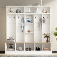 Hall Tree 66.92" Wide With Bench And Shoe Storage by Hokku Designs