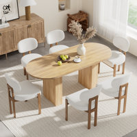 Oval Double Pedestal Kitchen Table Sets by Ivy Bronx