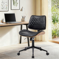Modern Ergonomicleather Office Chairwith Armless Design And Rocking Back by George Oliver