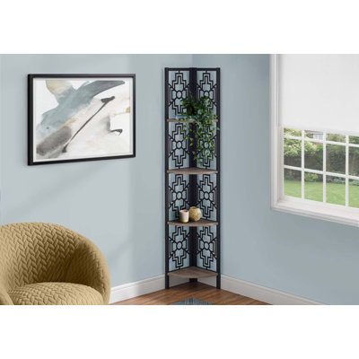 Bookshelf, Bookcase, Etagere, Corner, 4 Tier, 62"h, Office, Bedroom