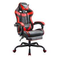Adjustable Reclining Ergonomic Faux Leather Swiveling Pc & Racing Game Chair With Footrest by Wrought Studio