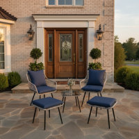 5 Piece Outdoor Patio Furniture Set, Patio Bistro Set With Ottoman