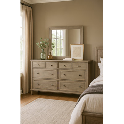 Danar 6-Drawer Transitional Dresser In Gray Oak by Rosalind Wheeler