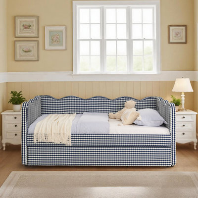 81"Gingham Daybed Twin Size Sofa Bed Stylish, Space-Saving Comfort With Usb Charging by Lark Manor