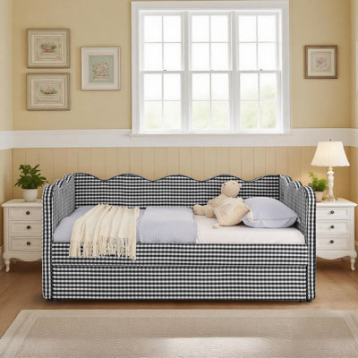 81"Gingham Daybed Twin Size Sofa Bed Stylish, Space-Saving Comfort With Usb Charging by Lark Manor
