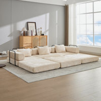 Compression Sofa,Convertible Floor Sofa Bed with Fixed-Shape Frame, Boneless Modular Sectional Sofa,No Assembly Required,Chenille fabric,for Living Ro by Wrought Studio
