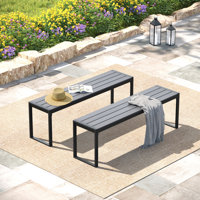 Outdoor Patio Faux Wood Bench by Ebern Designs