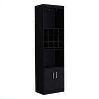 71-Inch Tall Bar Cabinet 5-Tier Modern Bar Cabinet With Glass Holder Stemware Rack, Wine Cabinet, Liquor Cabinet, 12 Bottle Cubbies, 5 Shelves, And Pu by Ebern Designs