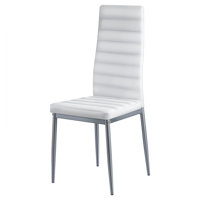 Modern Dining Room Accent Chairs, Upholstered Leather Side Chair for Dining Tables, Space-Saving Kitchen Table Chair with Thick Cushions and Metal Leg by George Oliver