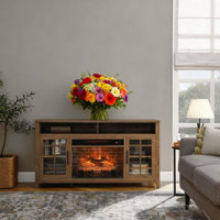 55 Inch TV Stand,Electric Fireplace KD Inserts Heater,