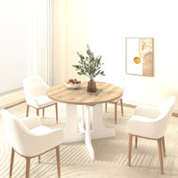 Dining Table For Farmhouse Kitchen 59X43 Inch Expandable Oval Table Top With Removable Leaf Trestle X Shaped Base by Winston Porter