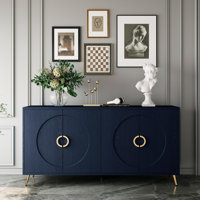 Modern Lacquered 4-Door Wooden Cabinet, Sideboard Buffet Server with Ample Storage for Living Room, Entryway, Hallway, Office, Kitchen and Dining Room by Latitude Run