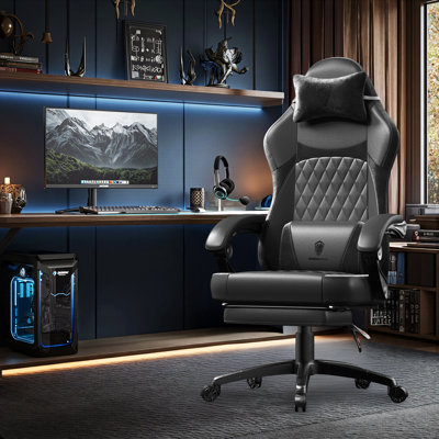Ergonomic Gaming Chair With Pocket Spring Cushion & Massage Lumbar Support - High Back Office Computer Chair With Footrest For Adults, 300LBS Capacity by Dowinx