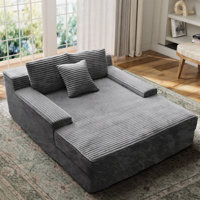 Upholstered Chaise Lounge, Sleeper Chair,compression Sofa With Throw Pillows