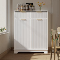 Fluted Buffet Cabinet, Sideboard Cabinet With 2 Drawers & 2 Doors, Adjustable Shelves Storage Sideboard For Kitchen, Dining Room, Entryway, Living Roo by Ebern Designs