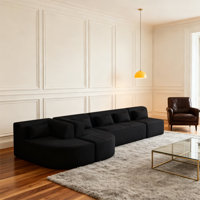144" No Assembly Required Upholstered Boneless Sofa Cloud Sectional Couch Free-Combined With Two Chaise Lounge For Living Room by Latitude Run