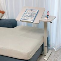 Adjustable Over - Bed Table Mobile, Tilting Top, Side Tray, Sturdy Base, Ideal For Bedside Use by George Oliver