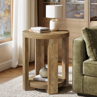Round Side Table, 2-Tier End Table For Living Room by Millwood Pines
