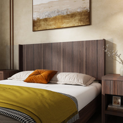 Modern Wall Mounted Solid Wood Headboard by Latitude Run