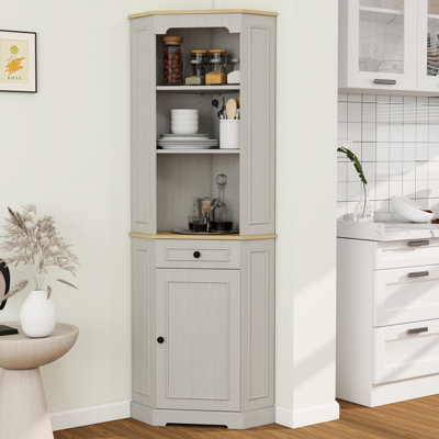 68" Farmhouse Corner Cabinet For Kitchen, Laundry Room by Lark Manor